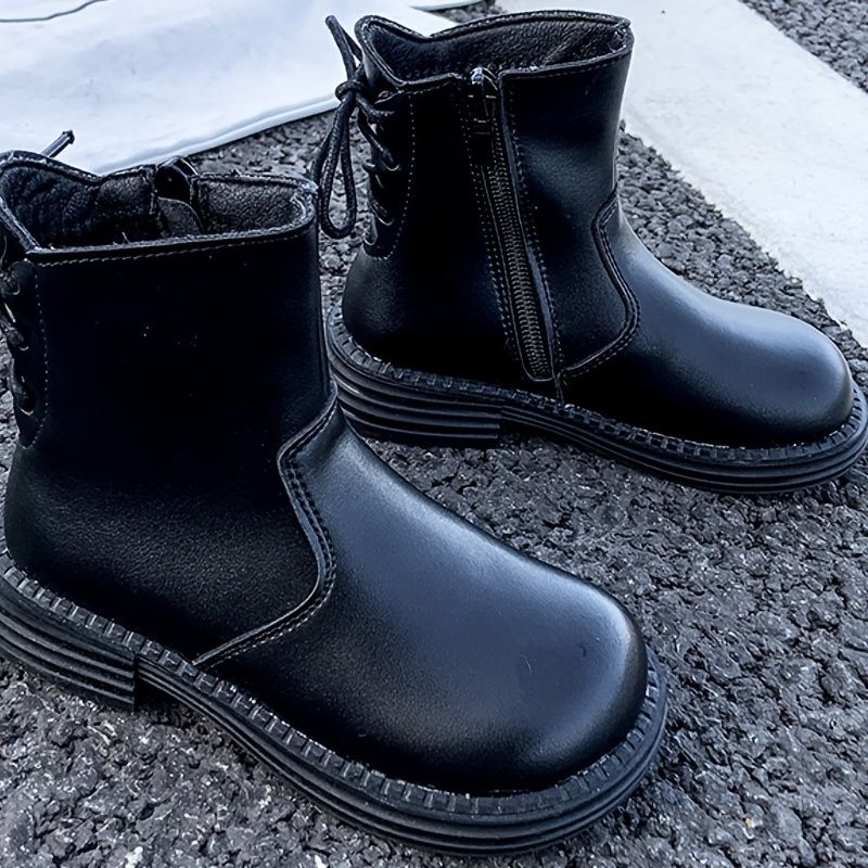 Flickor Elegant Vintage Martin Boots Stövlar Platform Zip-up Halkfria För Vintern