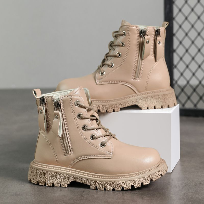 Flickor Läder Snörning Casual Combat Boots