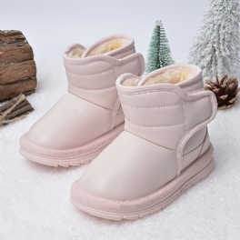 Flickor Rosa Läder Snökängor Varma Boots