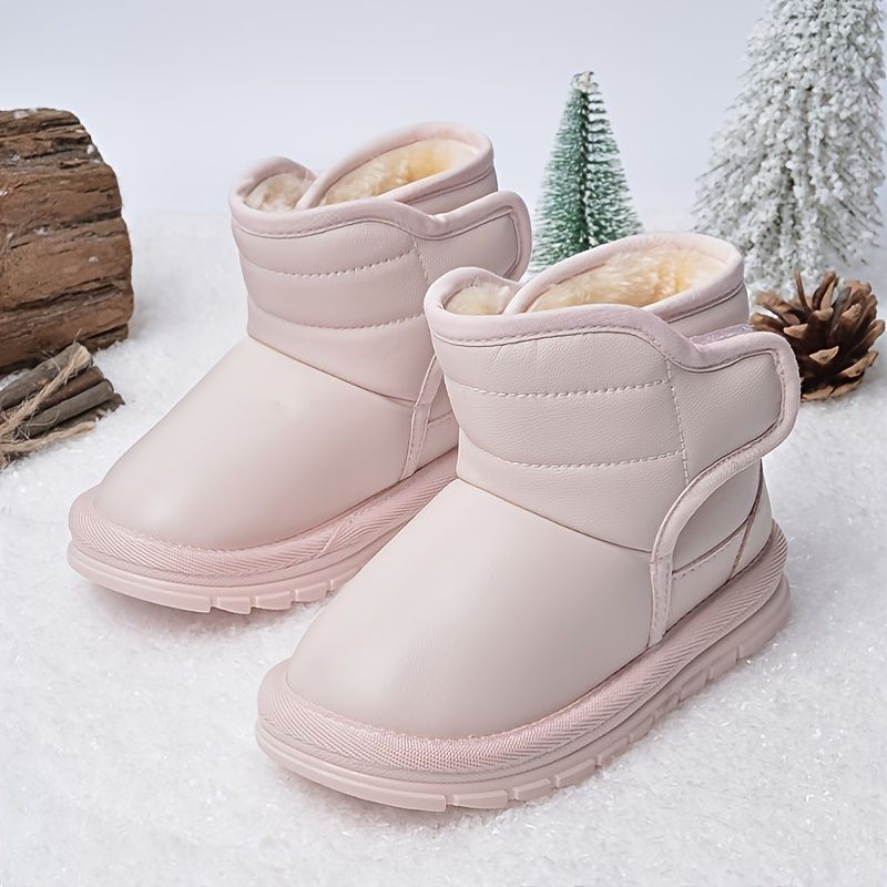 Flickor Rosa Läder Snökängor Varma Boots