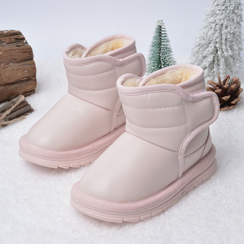 Flickor Rosa Läder Snökängor Varma Boots