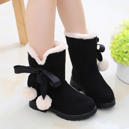 Flickor Velvet Boots Mjuksulor Anti-slip High Top Thermal Skor For Winter Christmas