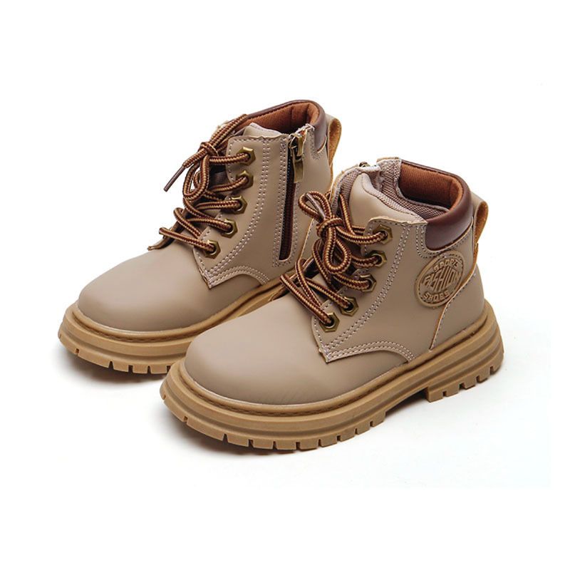 Tjejer Combat Boots Mjuksulor Anti-slip High Top Skor Med Sidodragkedja