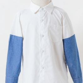 Bebis Jeans Långärmade Skjortor Button Down Blus Toppar För Pojkar Flickor Barn Kläder