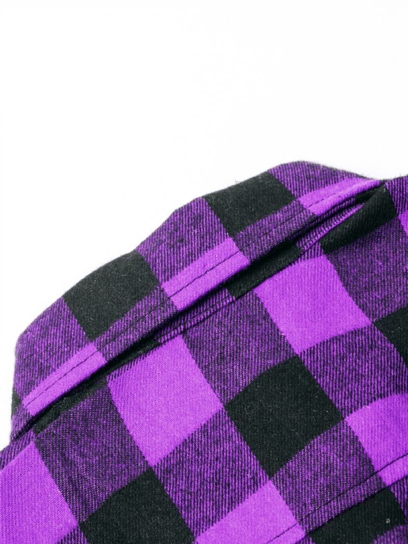 Bebis Pojkar Rutiga Skjortor Button Down Långärmad Blus Toppar Barnkläder