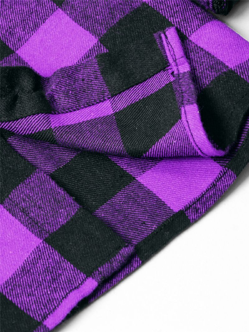 Bebis Pojkar Rutiga Skjortor Button Down Långärmad Blus Toppar Barnkläder