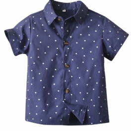 Pojkar Casual Enfärgad Polka Dot Print Mönster Gentleman Style Skjorta