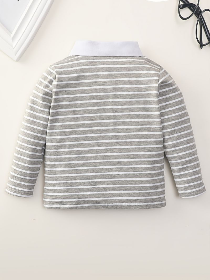 Pojkar Casual Söt Randig Bomull Polo Shirt Barnkläder För Vintern