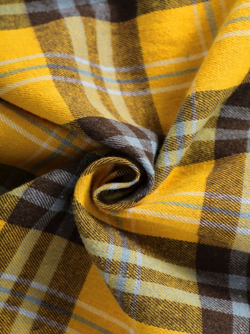 Pojkar Flanell Pläd Patchwork Huvtröja Barnkläder