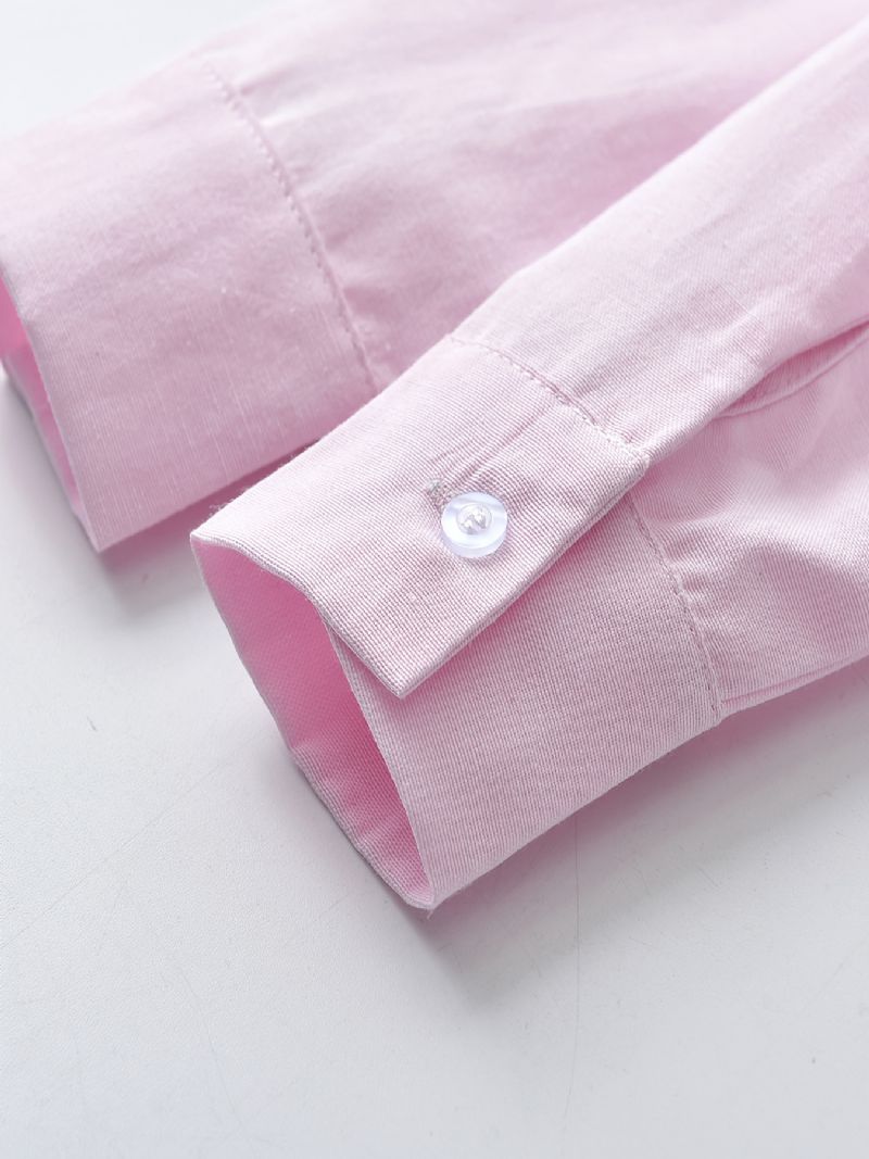 Pojkar Långärmad Colorblock Button-up Skjorta Barnkläder