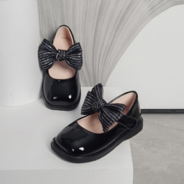 Bebis Flickor Skor Mary Jane Flats Soft Sole Square Toe Bow Princess