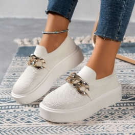 Damkedjedekor Andas Mesh Air Rund Toe Platta Skor Flicka Slip On Loafers Damskor