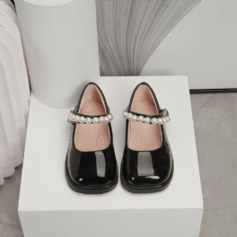 Tjejer Mjuksulor Anti-halk Mary Jane Flats Med Pearl Decor