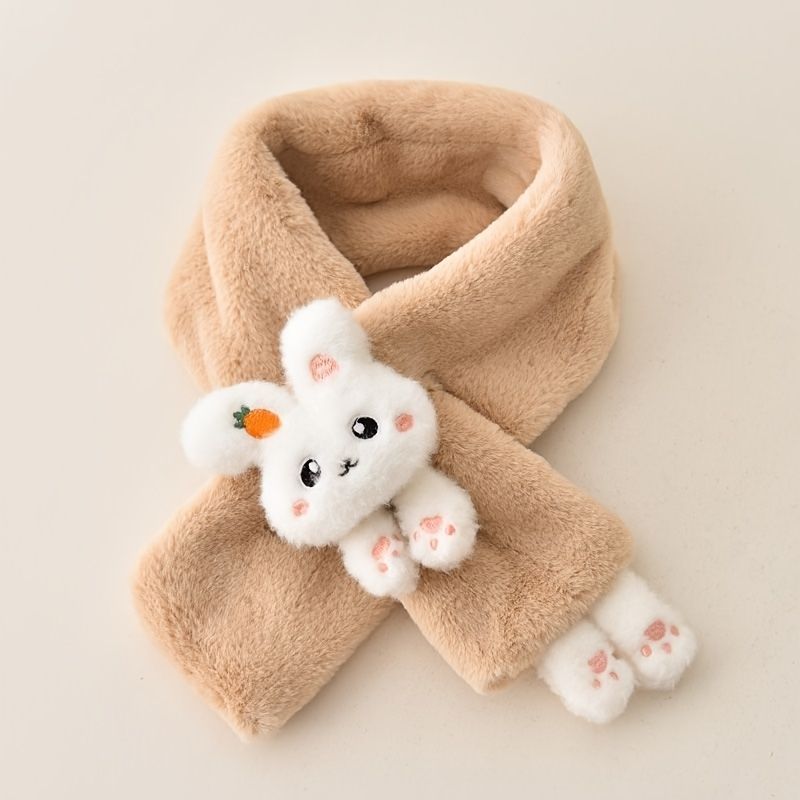 Bebis Flickor Scarf Söt Tecknad Kanin Dekor Plysch Varm Vinter