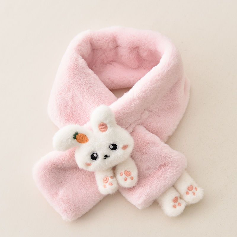 Bebis Flickor Scarf Söt Tecknad Kanin Dekor Plysch Varm Vinter