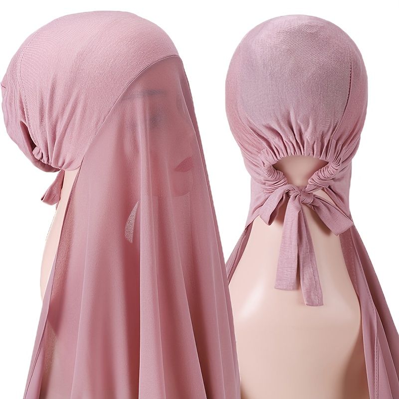 Chiffong Hijab Head Scarf Bekväm Bandana Wrap För Kvinnor Flickor Henne