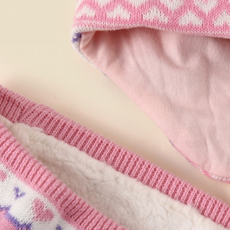 Flickor Vinter Varm Söt Hatt Barn Bebis Knit Scarf Handskar Set