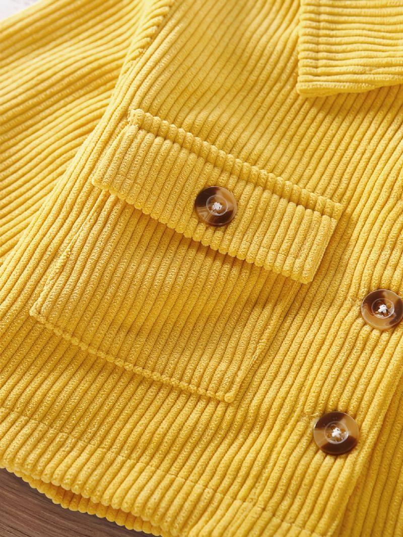 Bebis Flickor Jacka Casual Button Lapel Manchester Kappa Barnkläder