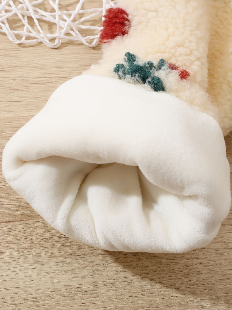 Bebis Flickor Polar Fleece Bear Ears Jacka Cherry Zipper Plysch Varm Huva Kappa Barnkläder