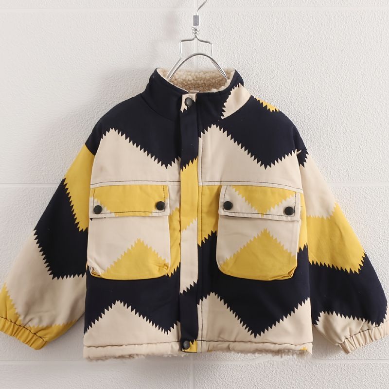 Bebis Vindtät Jacka Långärmad Fleece Varm Kappa Med Fickor För Pojkar Flickor