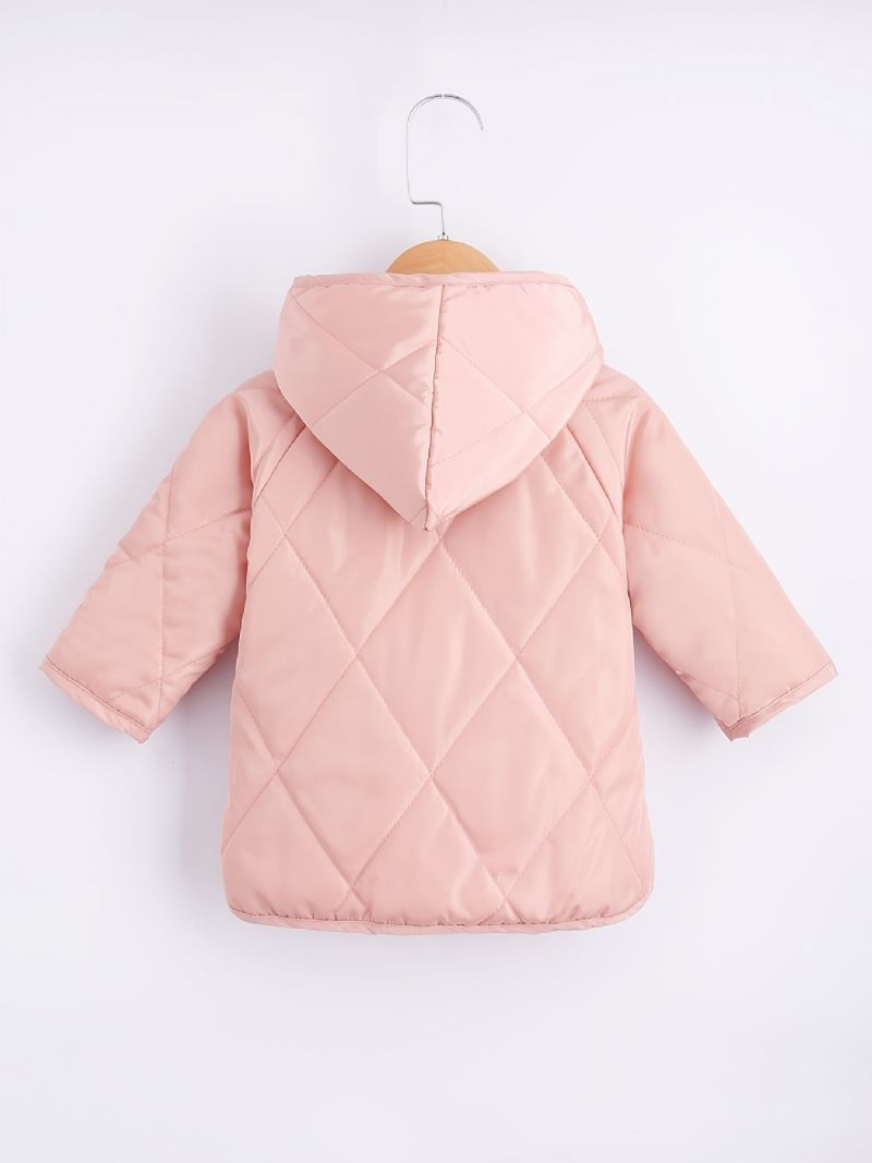 Flickor Casual Rosa Långärmad Button Down Warm Kappa Jacka Kläder