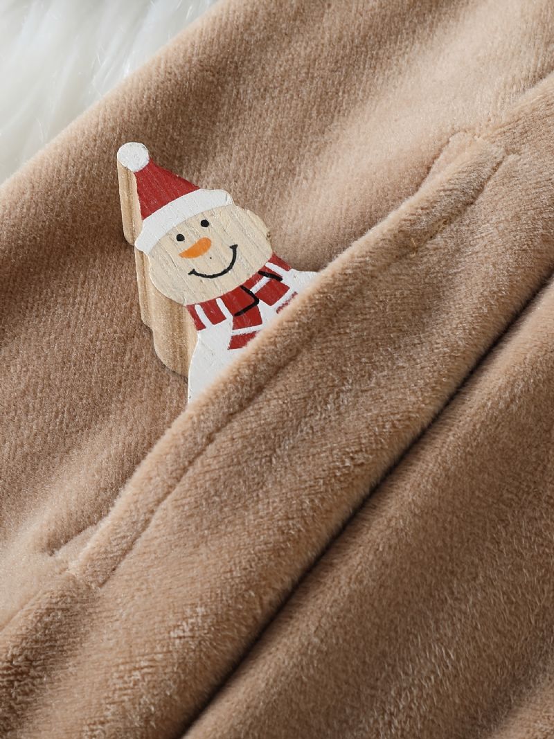 Flickor Söt Snowman Hooded Cape Kappa För Julfest Tillbehör