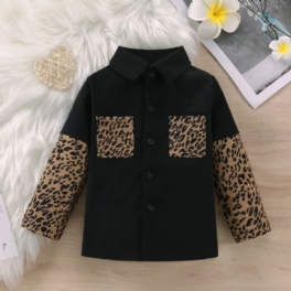 Långärmad Leopardkappa För Småbarn För Flickor