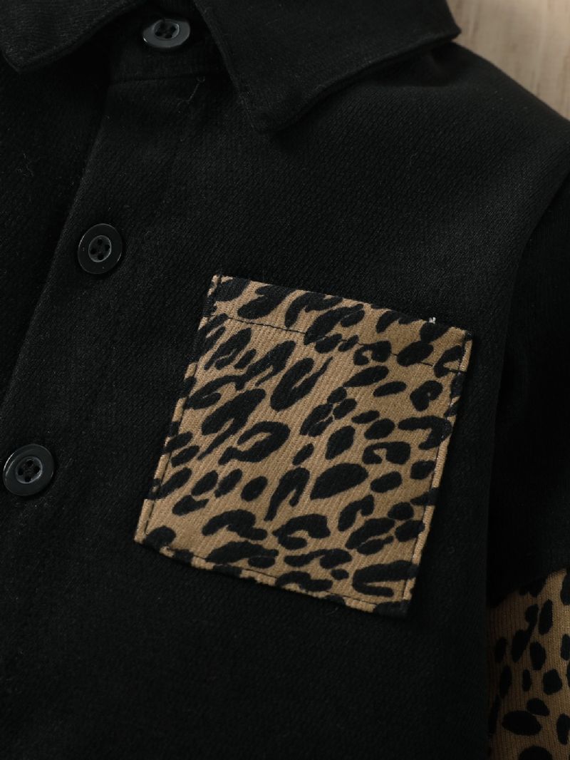 Långärmad Leopardkappa För Småbarn För Flickor