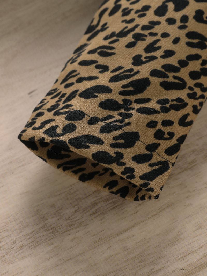 Långärmad Leopardkappa För Småbarn För Flickor