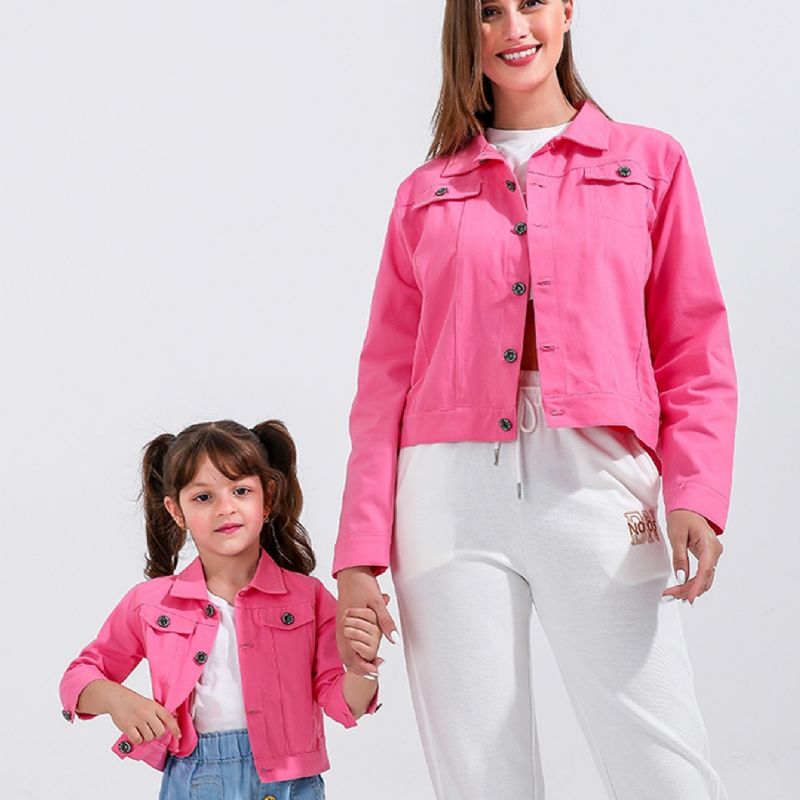 Toddler Flickor Jacka Bomull Casual Kappa Rosa