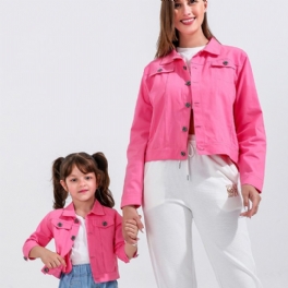 Toddler Flickor Jacka Bomull Casual Kappa Rosa