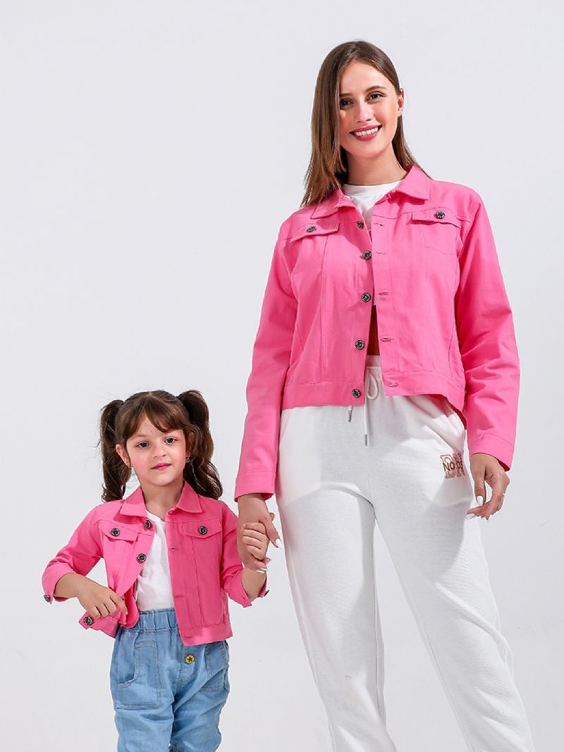 Toddler Flickor Jacka Bomull Casual Kappa Rosa