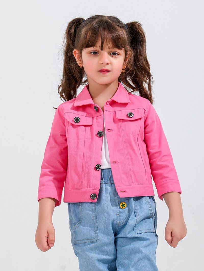 Toddler Flickor Jacka Bomull Casual Kappa Rosa