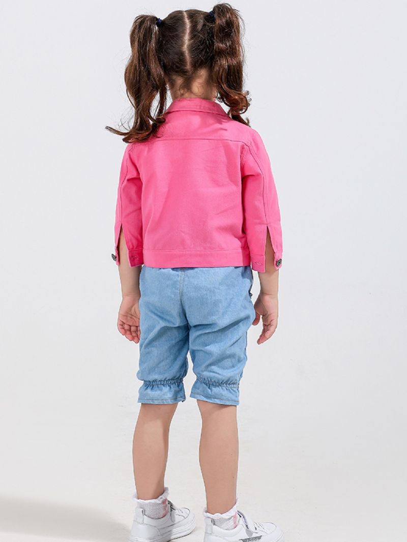 Toddler Flickor Jacka Bomull Casual Kappa Rosa