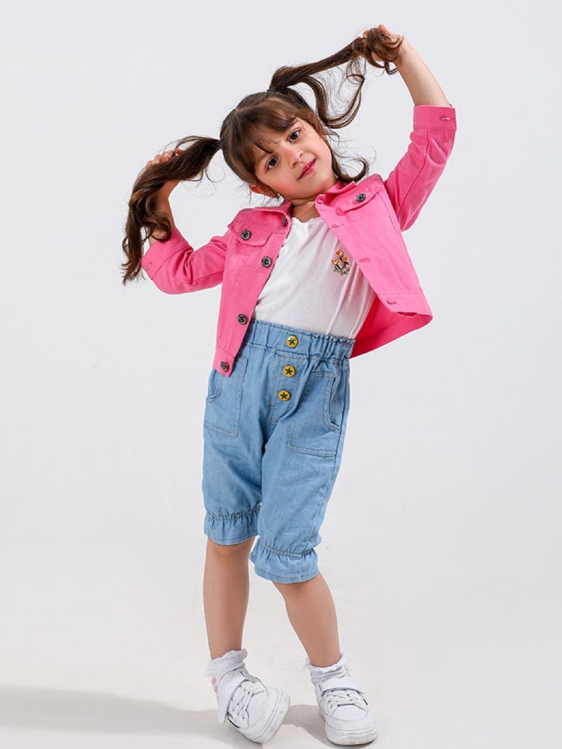 Toddler Flickor Jacka Bomull Casual Kappa Rosa