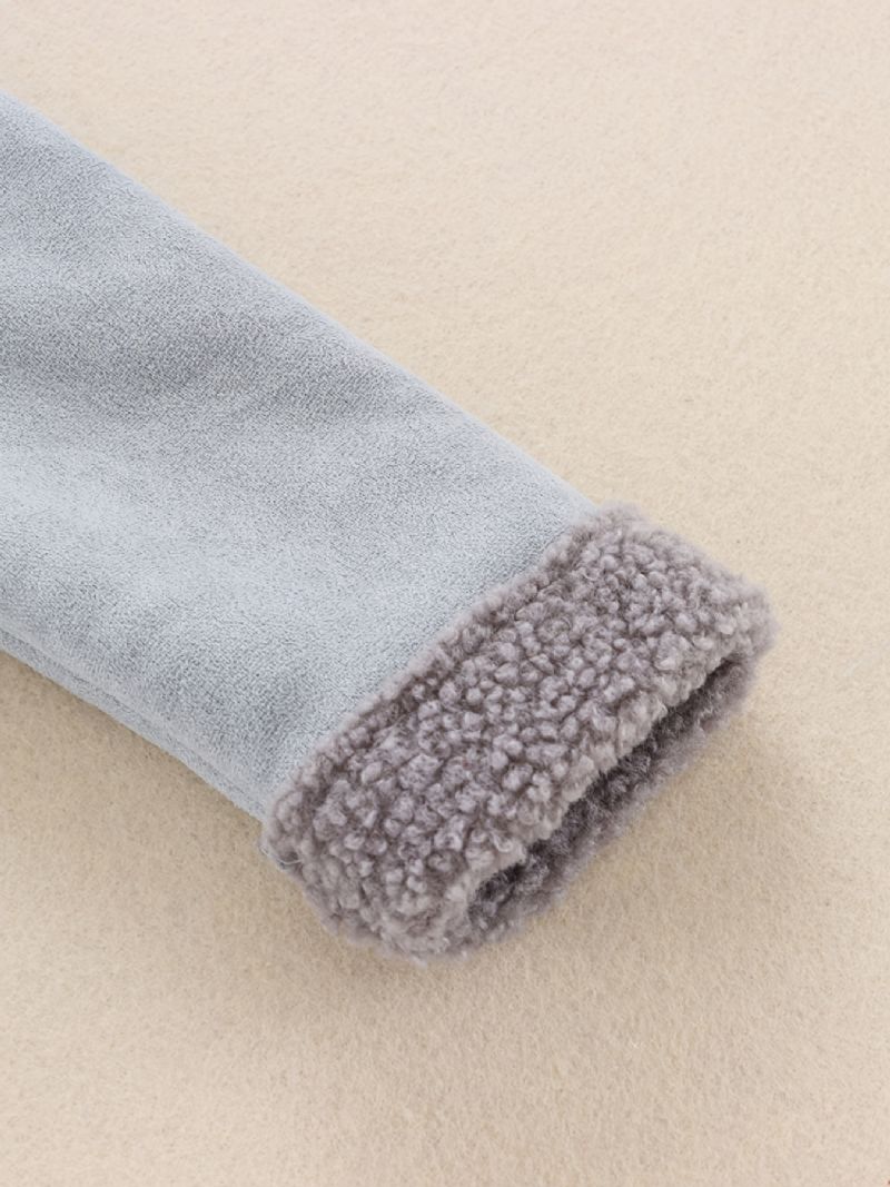 Varm Jacka I Fleece För Barn Med Knäppning Enfärgad Kappa Vinter Pojkar Flickor Barnkläder
