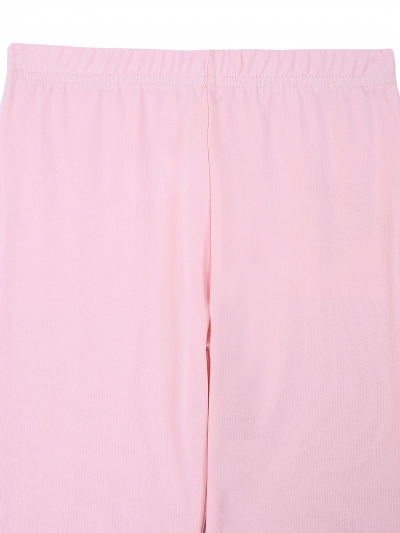 2 St Flickor Med Hög Stretchiga Solida Leggings Elastiska Midjebyxor Barnkläder