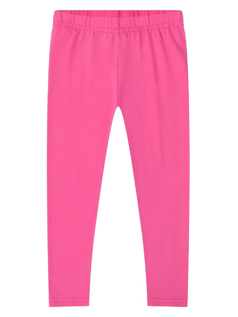 2st Tjejer Stretch Mjuka Leggings Enfärgade Byxor Barnkläder