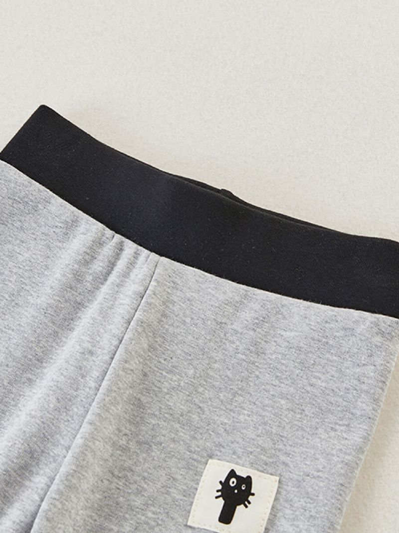 Bebis Barn Flickor Leggings Träningsbyxor I Bomull Med Katttryck