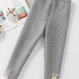 Bebis Flickor Leggings Fleece Varma Enfärgade Barnkläder
