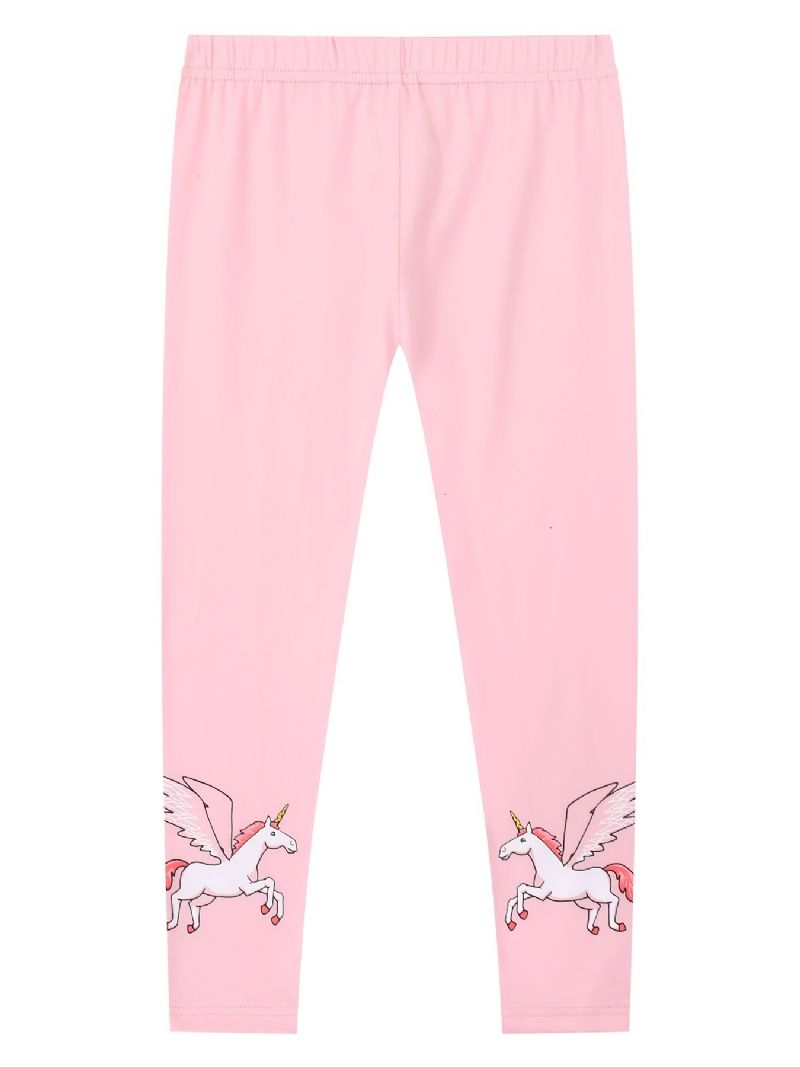 Bebis Flickor Stretch Mjuka Leggings Unicorn Print Byxor Barnkläder