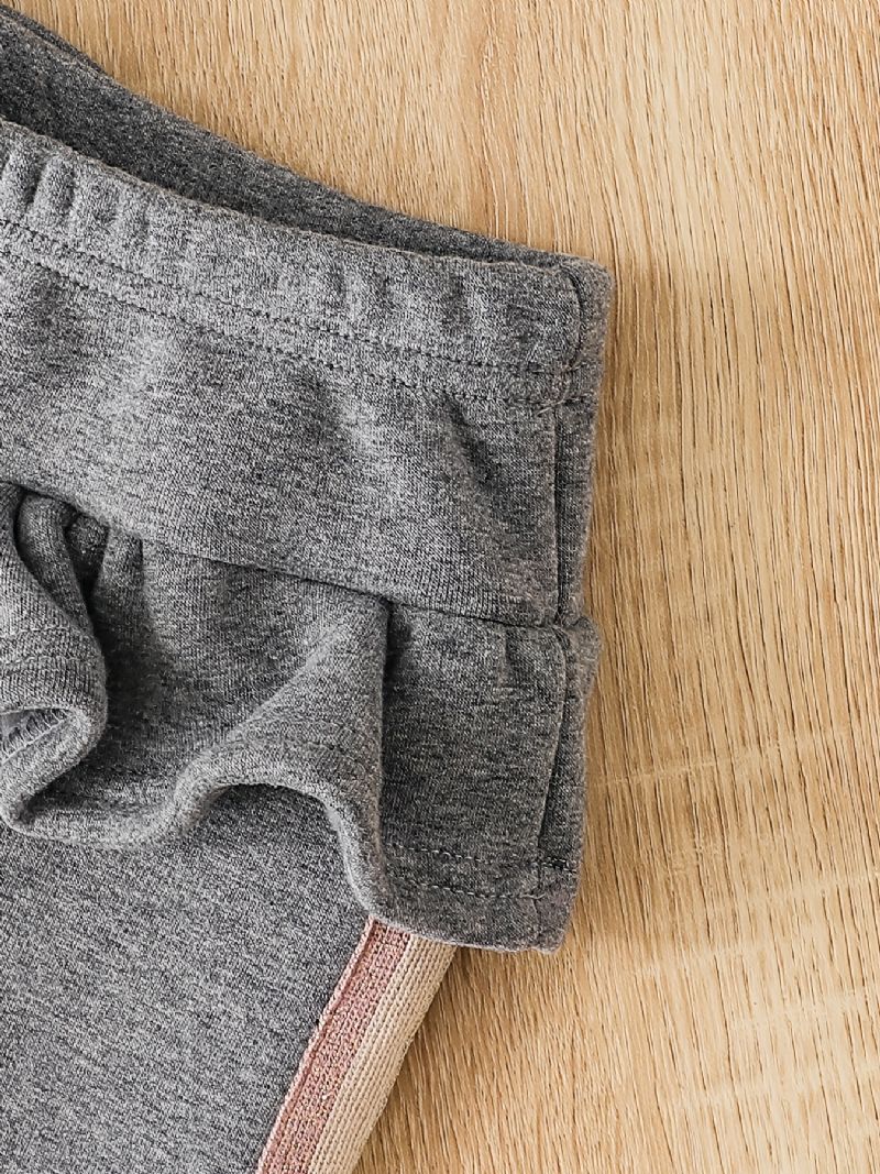 Fleece Ruffle Trim Leggings Byxor Tjocka Varma Barnkläder För Vintern