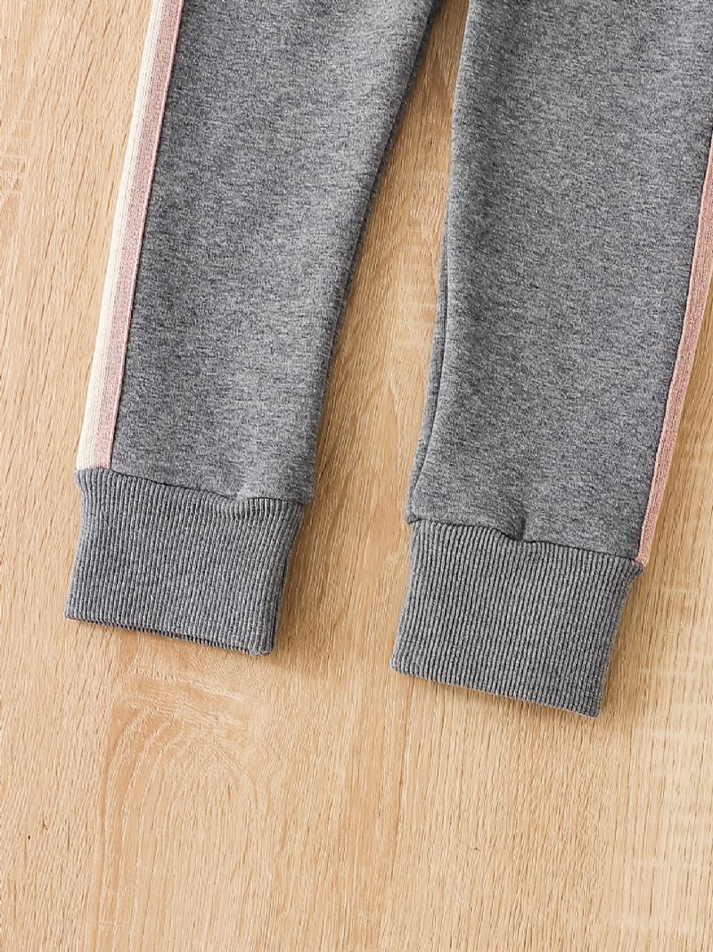 Fleece Ruffle Trim Leggings Byxor Tjocka Varma Barnkläder För Vintern