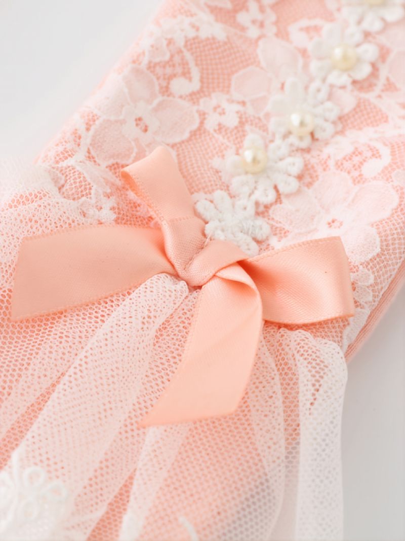 Flickor Mjuka Leggings Spets Blomma Pearl Dekor Barnkläder