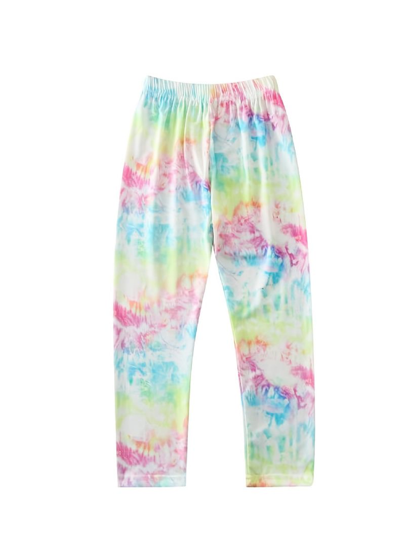 Flickor Tie Dye Printed Leggings Yoga Byxor Barnkläder