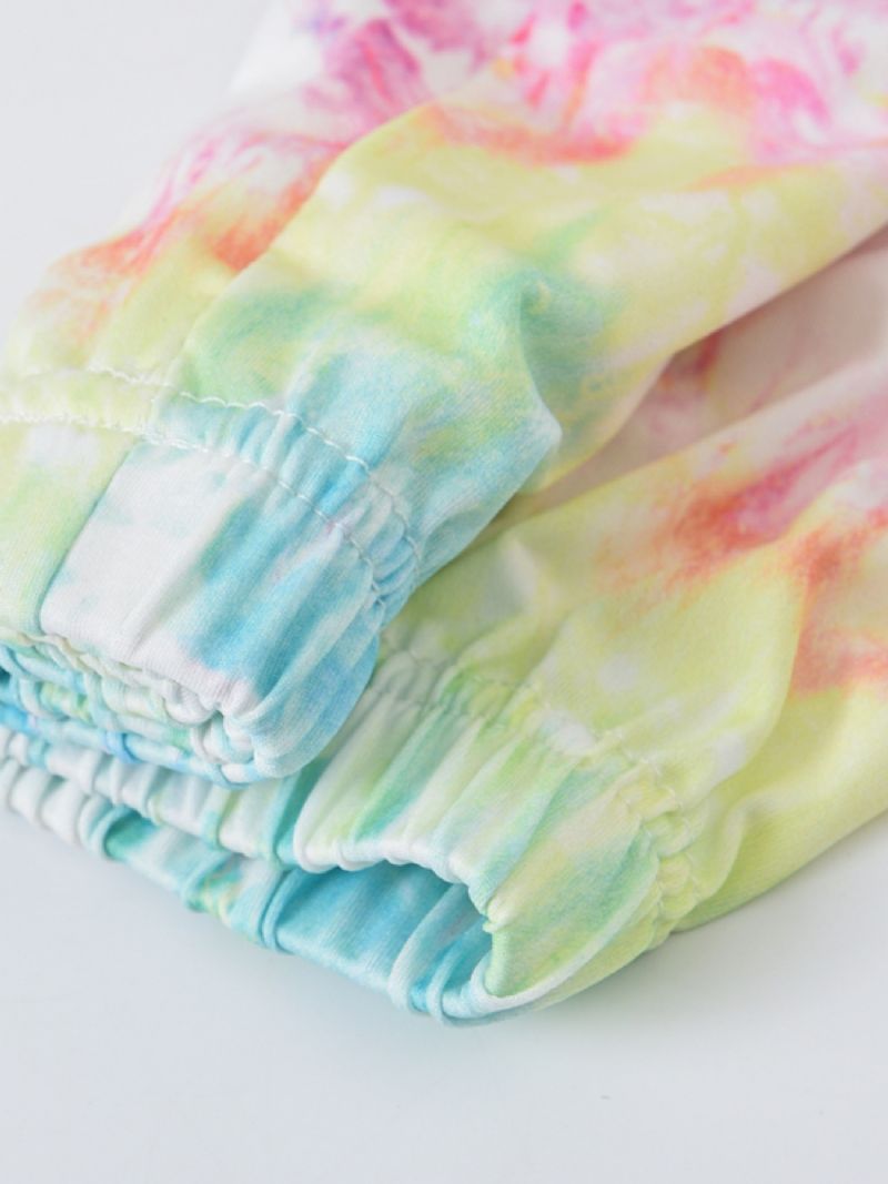Flickor Tie Dye Printed Leggings Yoga Byxor Barnkläder