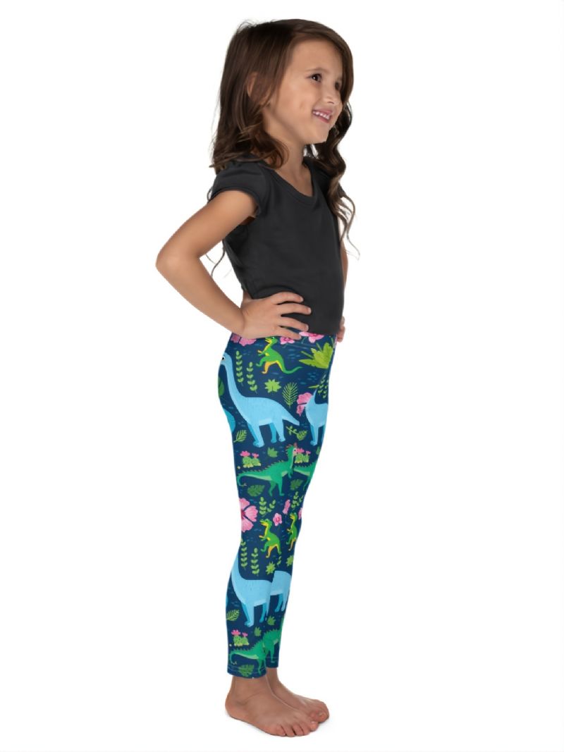 Flickor Tropiska Dinosaurier Print Söta Super Mjuka Leggings