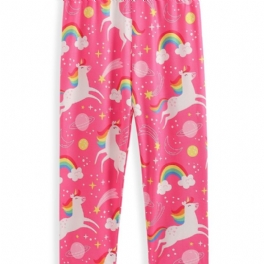 High Stretch Flickor Tecknade Unicorn Leggings