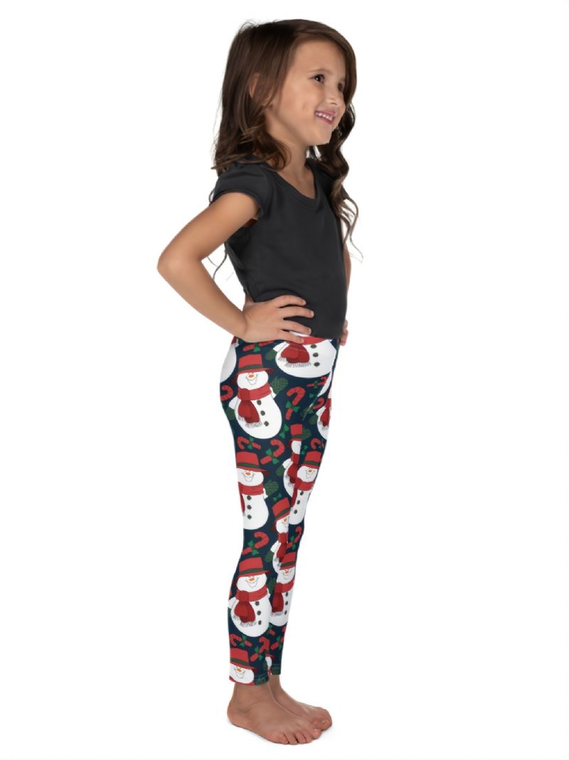 Höst Vinter Flickor Jul Serie Snowman Printed Leggings