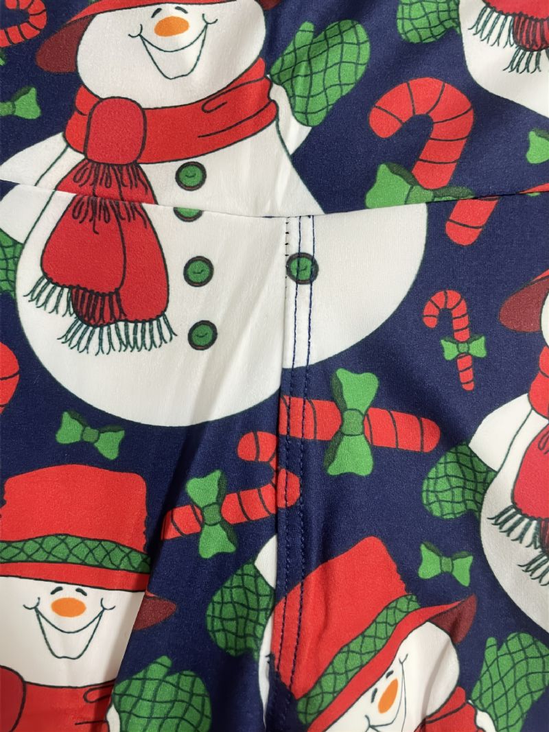 Höst Vinter Flickor Jul Serie Snowman Printed Leggings